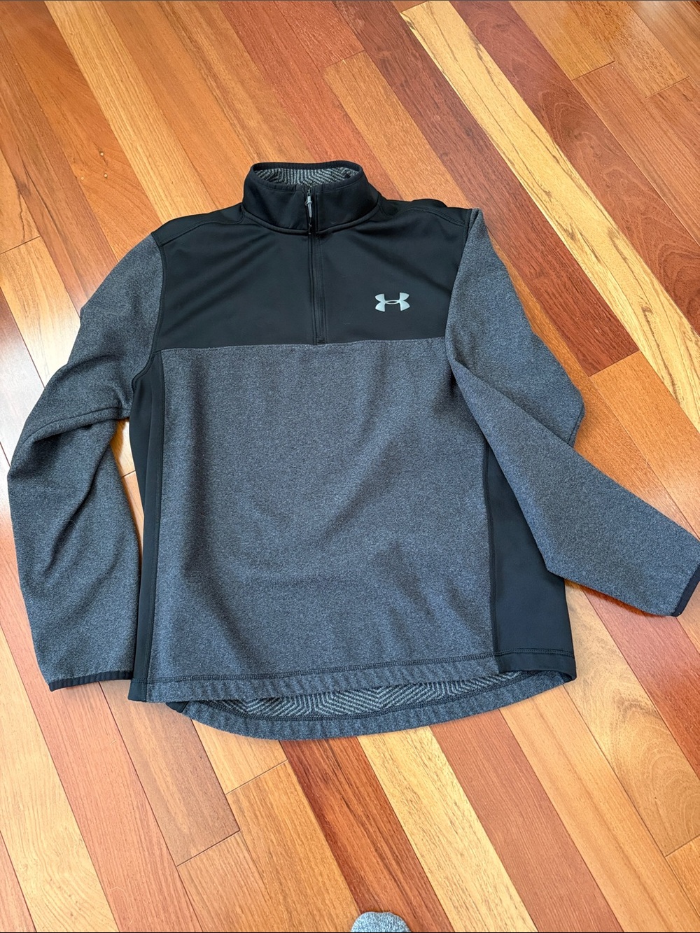 Under Armour Black and Gray Quarter-Zip Athletic Pullover